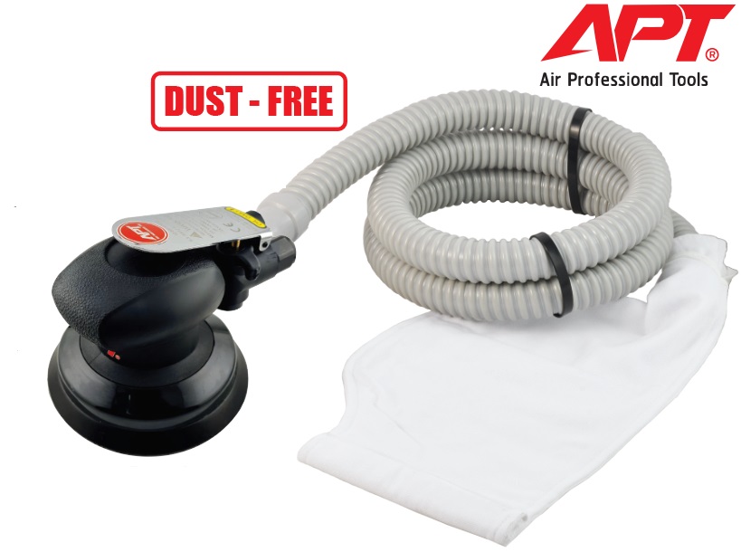 เครื่องขัดกระดาษทรายกลมขนาด 5 นิ้ว APT : รุ่น OSM-125V (แบบ OIL FREE) มีระบบดูดฝุ่น